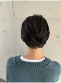 黒髪大人可愛いショートボブ小顔似合わせレイヤカット