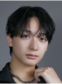 シースルーセンターパートコンマバングワックスなしナチュラル