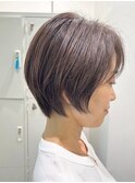 丸みショート×ナチュラルベージュ