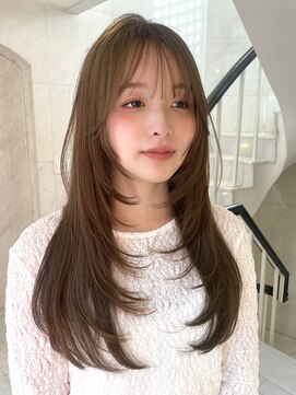 サイン 渋谷(SIGN) 韓国ヘアハッシュカットレイヤーカットベージュブリーチ無し