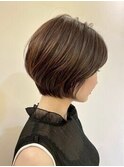 シルエット◎丸みボブ×傷めない白髪染め