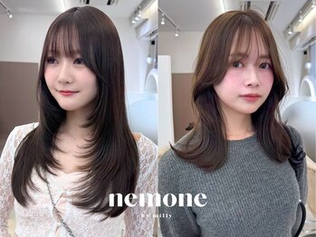 ネモネ バイ ミリー 梅田茶屋町(nemone by milly)の写真/【梅田茶屋町】上品で女性らしいシルエットになれる人気の韓国風くびれヘア♪顔周りのレイヤーで小顔見せ◎