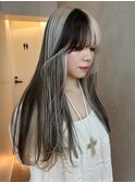 19588_黒髪グラデーションハイライトハイトーンアンブレラカラー