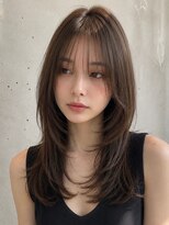 ダル 渋谷/表参道(DAL.)&nbsp;顔周りカットダークブラウンレイヤーセミロング