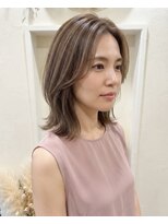 ヘアーサロンブランコ(hair salon blanco) 大人ウルフレイヤー×ハイライトベージュ