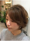 ふんわり前下がりグラデーションボブ
