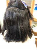 自然な縮毛矯正♪暗めカラー