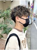 メンズカット抜け感ハイライトツイストパーマ梅ヶ丘美容室