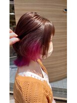 アッシュヘアー ゲストスタイル インナーピンク