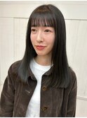 韓国シンプルストレートフルバング似合わせカットイメチェン渋谷