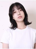 似合わせカットイメチェン前髪外ハネこなれミディ1004
