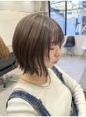 【adept北千住　エリ】切りっぱなしくびれミニボブ×グレージュ