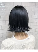 外ハネボブ×ダークネイビーカラー