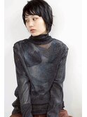 黒髪ショートレイヤー