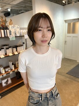 シー.(SHE.) 【SHE.】レイヤーボブ/超高濃度水素ケアカラー/オリーブブラウン