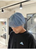 メンズヘア/メンズホワイトカラー/ペールブルー/学割/心斎橋