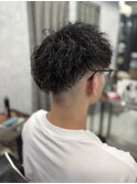 MEN’S HAIR/ブルーブラック/フェザーパーマ/草津