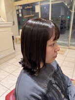 クリック 五井店(CLiC) 艶ブラウン×外ハネミディボブ
