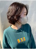 ピンクベージュ/アンブレラカラー/クールショート/前髪/蟹江
