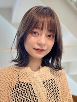コート 青山(Cote)&nbsp;20代30代40代ひし形レイヤーふんわりミディアムブラウンカラー