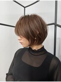 髪質改善カラーの丸みショートボブ*