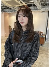 ホネン(honen)&nbsp;honen【薬院】アプリコットオレンジ×切りっぱなしボブ