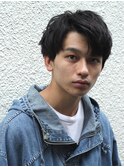 爽やかアップバングナチュラルコンマヘア
