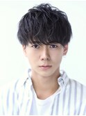 刈り上げツーブロック無造作マッシュ