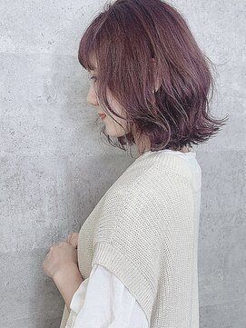 カルナ バイ エルモ(calna by ELMO) 【ラベンダーピンク×伸ばしかけロブ】　米倉　うる艶ラベンダー
