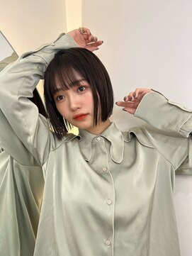 フィル 横浜(fil) 韓国ボブ_シースルーバング丸みボブベージュアッシュグレージュ