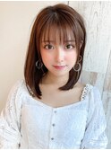 20代30代40代大人かわいい ワンレンボブ 前下がりボブうぶバング