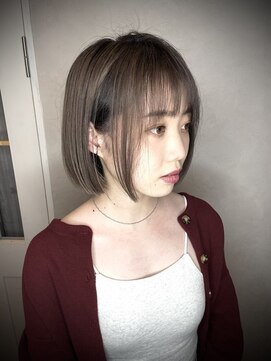 ルクスバイアフィナー(Luxo by Afinar) 【町田/Luxo by Afinar】ミルクティーカラー×ミニボブ