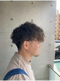 2ブロック×波巻きパーマ