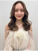 ショコラアッシュヘルシースタイルふんわりカールくびれヘア小顔