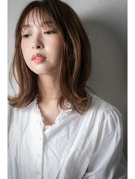 カバーヘア 上尾西口店(COVER HAIR) ミルクティーベージュ外ハネ小顔くびれミディアムv上尾30代40代