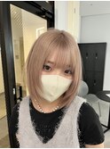 20代30代40代抜け感ショートレイヤーミルクティベージュ