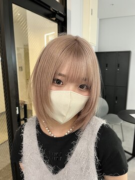 ナンバー 竪町(number+) 20代30代40代抜け感ショートレイヤーミルクティベージュ