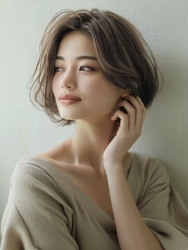 アルトリスト(Altruist Aging×HAIR&SPA) ★ダークアッシュ大人ガーリーボブ着物ミディアムレイヤーカット