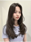 韓国風/レイヤー/小顔/前髪カット/髪質改善/グレージュ/透明感