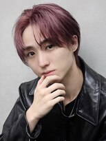 トレンドヘアセンターパートツーブロック韓国ヘア金髪