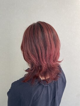 ロッコ 船橋駅(Rocco) レッドオレンジ ウルフヘアレイヤーカット 船橋駅 船橋