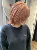 ピンクベージュ/ウルフカット