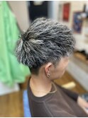 ツイストパーマ＆ホワイトメッシュ
