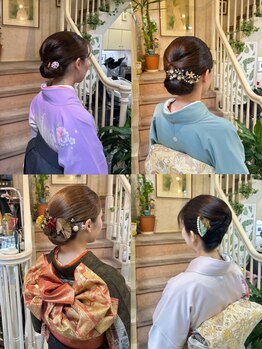美容室 ティンカーベルの写真/着付けとセットが一緒にできる♪訪問着や浴衣はもちろん、振り袖や袴まで幅広く対応しております◎