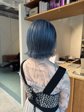 エルム 原宿 表参道(yelm) ボブ×ブルーカラー