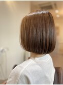 大人女性に似合う上品な艶ボブ/ヘッドスパ/髪質改善/白髪ぼかし