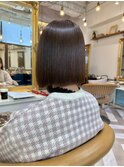 暗めカラー/ボブ顔周り/前髪/レイヤー/髪質改善/縮毛矯正/北千住