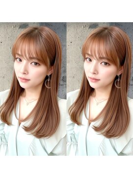 ナチュラル艶ストレート×シースルーバング