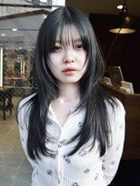 ボコカ(bococa) 【macana指名】レイヤーカットブリーチ無しオリーブウルフ登戸