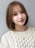 Say.ボブレイヤー韓国ボブブリーチヘーゼルグレージュミディアム